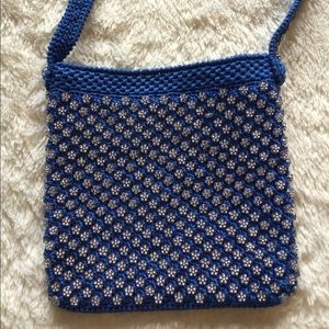 💎5xHP!💎Hand Beaded Crystal Flowers Crossbody Bag